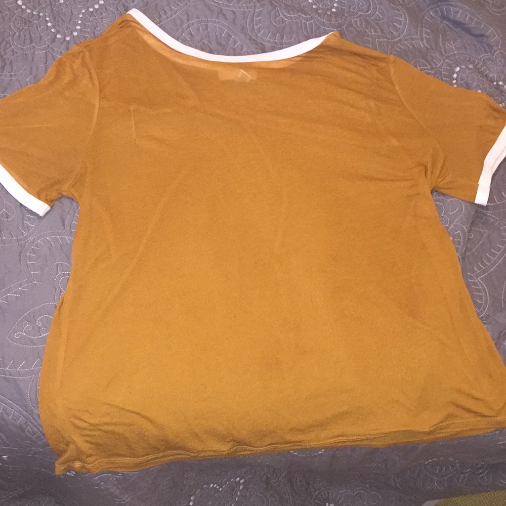 Forever 21 sheer orange shirt